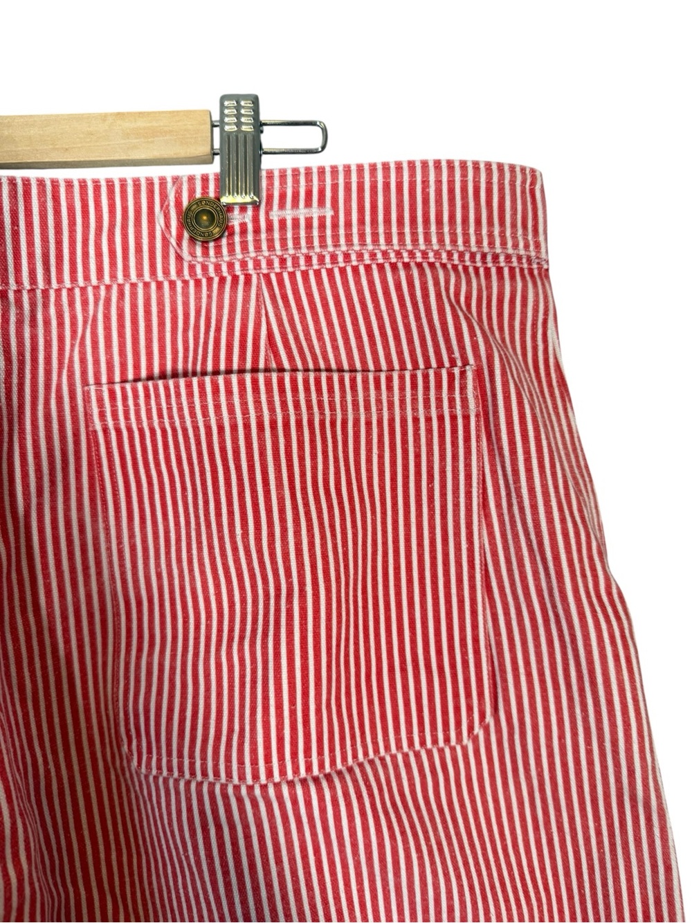 Sonderhaus Daphne Barrel Leg Red Striped Pants Artsy Scandi 100% Cotton XL - Picture 3 of 13